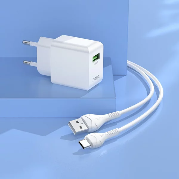 Сетевое зарядное устройство 1 USB, 18 Вт, QC, Type-C — USB
