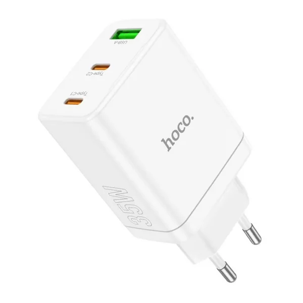 Сетевое зарядное устройство 2 Type-C, 1 USB