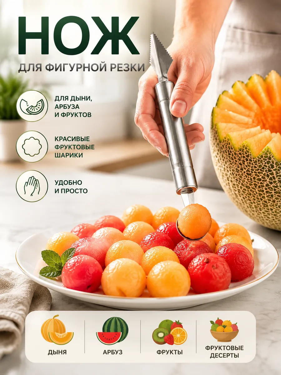 Нож для фигурной резки и карвинга овощей и фруктов