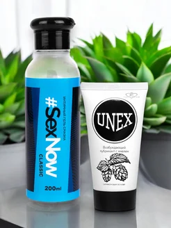 Смазка возбуждающая Unex Хмель + Анальный гель SexNow 200 мл