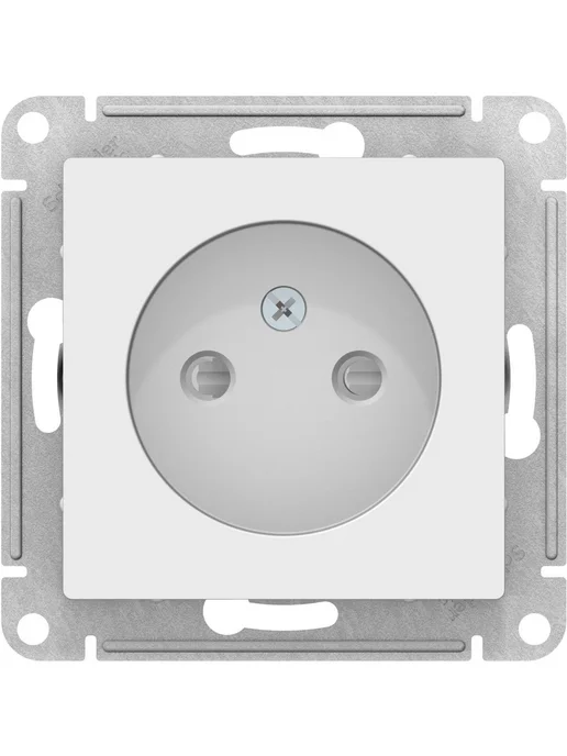 Systeme Electric Розетка со шторками без заземления Atlas Design (Белый), белый, фото 2