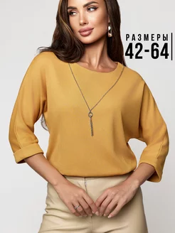 Блузка нарядная офисная больших размеров TEINA MODE 234820822 купить за 1 717 ₽ в интернет-магазине Wildberries