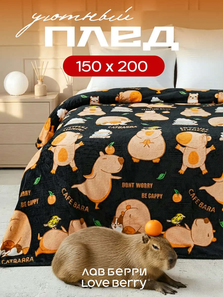 Плед 150х200 плюшевый на диван детский