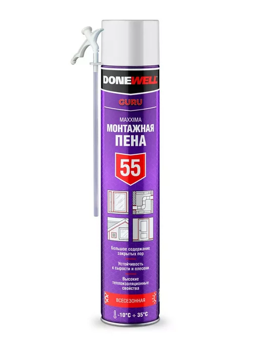 Пена монтажная бытовая всесезонная DONEWELL MAXXIMA 55, 1 л, фото 2