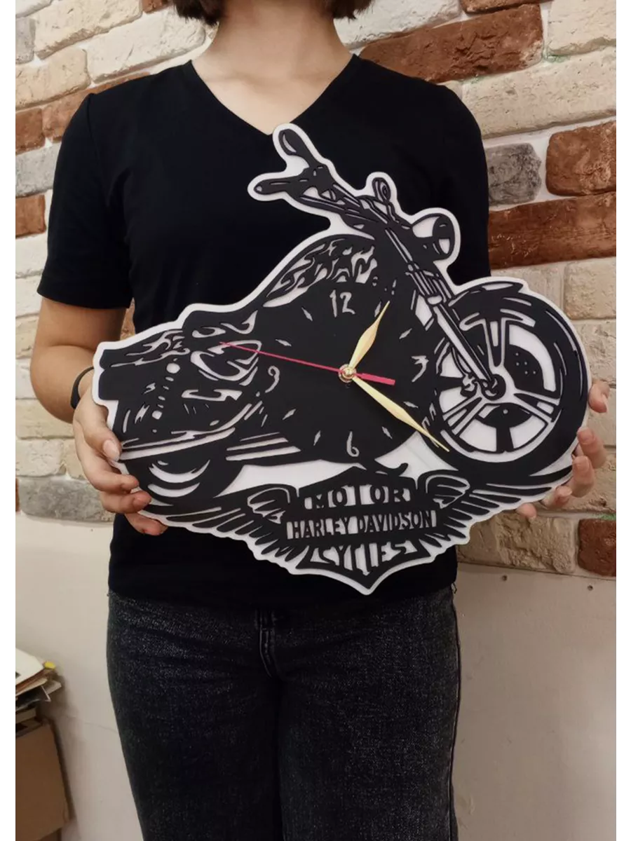 Настенные часы Harley-Davidson, размер 39см, 2D часы