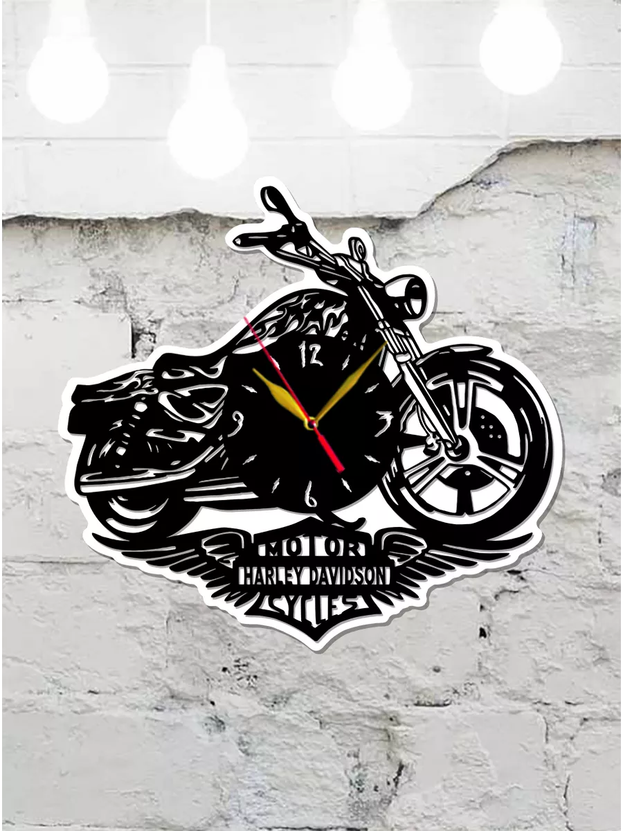 Настенные часы Harley-Davidson, размер 39см, 2D часы — фото 5