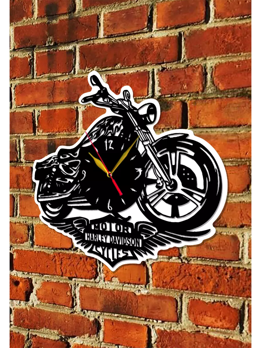 Настенные часы Harley-Davidson, размер 39см, 2D часы — фото 6