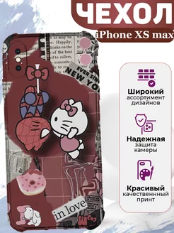 Чехол на iPhone XS max силиконовый с принтом Хеллоу Кити