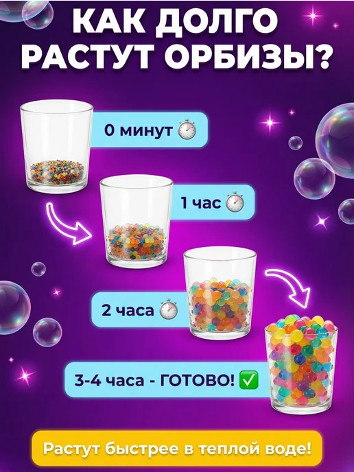 HitToday Орбизы orbeez 7-8 мм гидрогелевые шарики 20000 шт, 50000 шт, фото 5