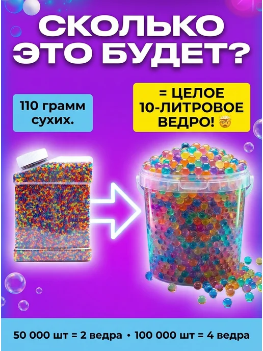 HitToday Орбизы orbeez 7-8 мм гидрогелевые шарики 20000 шт, 50000 шт, фото 7