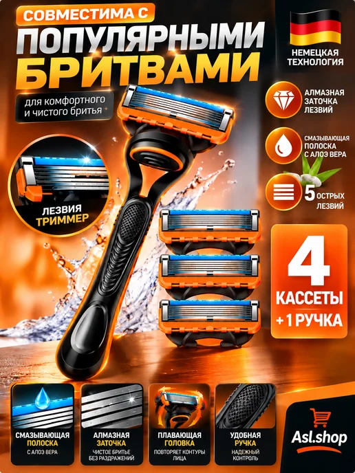 Станок со сменными кассетами совместима с Gillette fusion 5, вариант