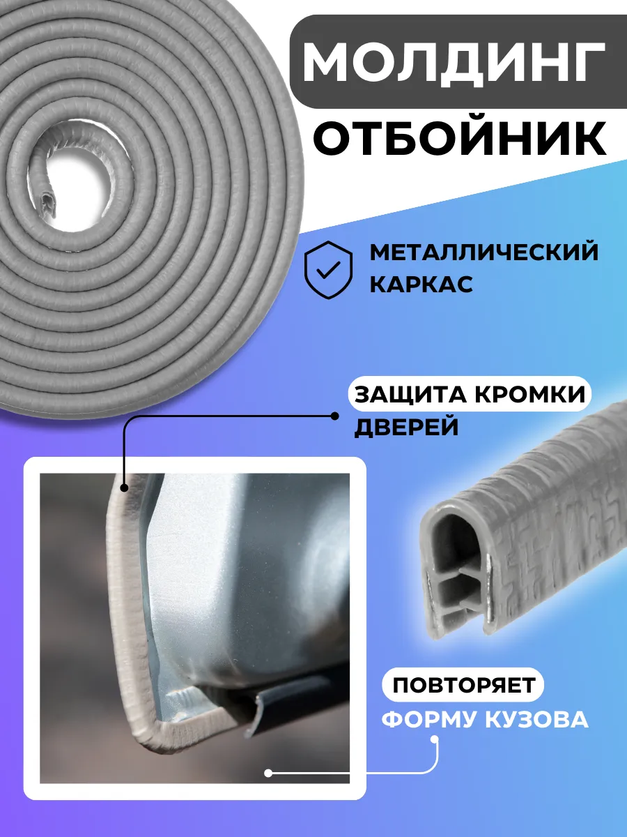 Молдинг-защита кромки дверей автомобиля 5 метров