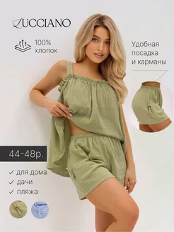 Пижама из муслина летняя LUCCIANO 235158448 купить за 1 704 ₽ в интернет-магазине Wildberries