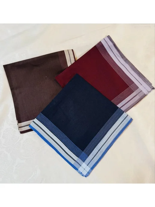 Lapastel Платки 3 шт 40х40 см хлопок поло подарочные хб носовые, 3 шт, фото 2