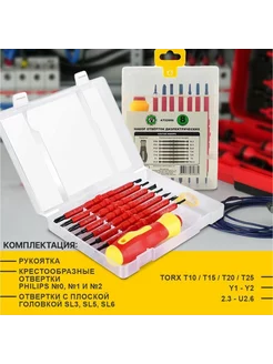 Набор отверток диэлектрических (8 предметов, в кейсе)