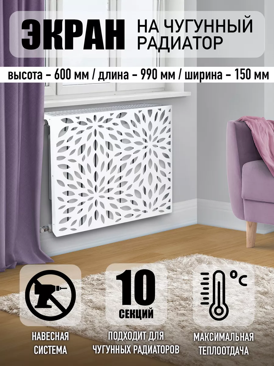 Экран на батарею чугунную 9...