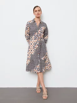 Платье миди с длинным рукавом с принтом GERRY WEBER 235401826 купить за 11 427 ₽ в интернет‑магазине Wildberries
