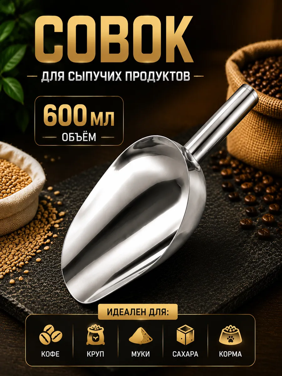 Совок для льда сыпучих продуктов и корма