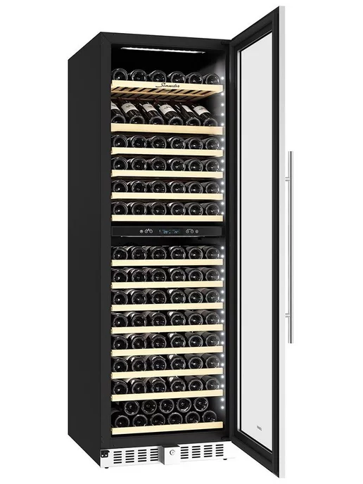 Libhof Винный шкаф SMD-165 black 165 бутылок двухзонный, серебристый, фото 2