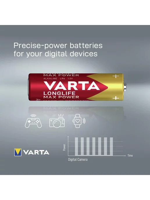 VARTA Батарейка LongLife Max Power AA 8шт, 8 шт, фото 3