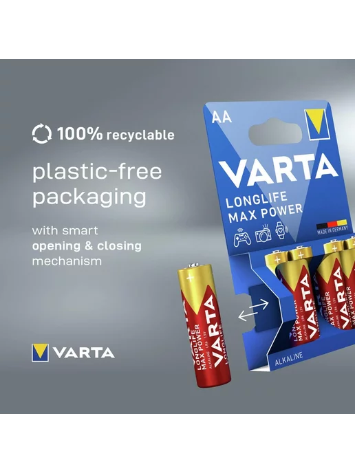 VARTA Батарейка LongLife Max Power AA 8шт, 8 шт, фото 4
