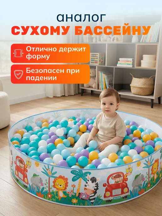 Интекс. Каркасный бассейн детский пластиковый сухой 122*25см, 122x25 см, фото 2
