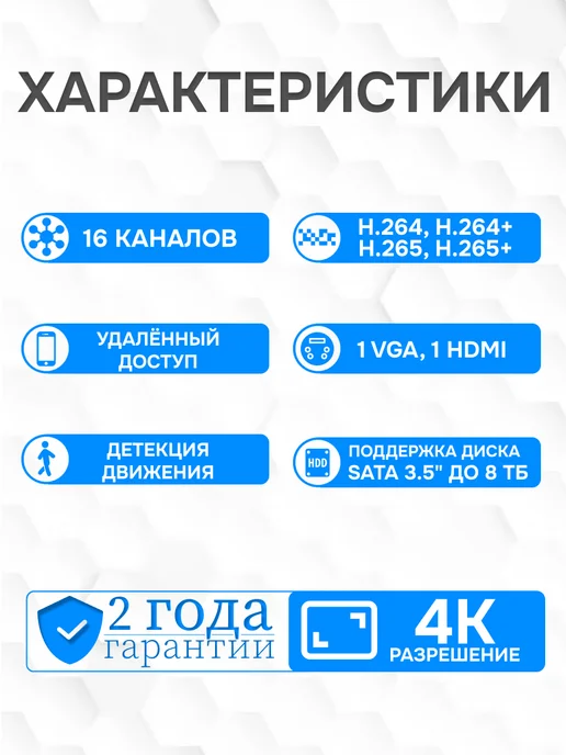 VESTA Видеорегистратор для цифровой камеры сетевой IP 16-канальный, вариант, фото 2