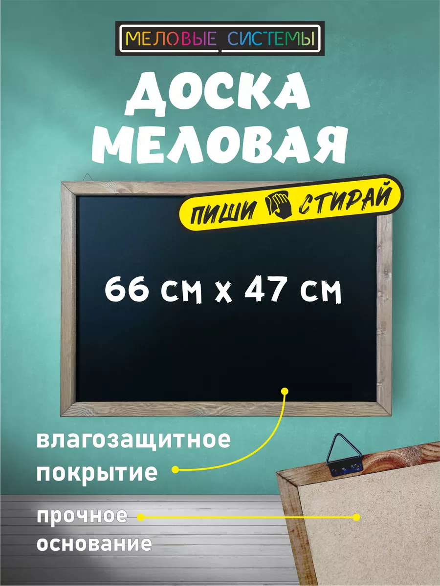 Доска меловая в деревянном профиле