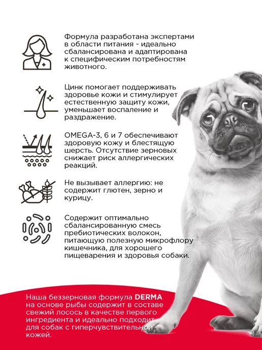 Сухой корм 1st Choice Grain Free для собак, беззерновой, чувствительное пищеварение, лосось, 0,34 кг, фото 2