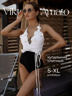 Купальник слитный на завязках с цветами Viktoria Amato 235697865 купить за 2 089 ₽ в интернет-магазине Wildberries