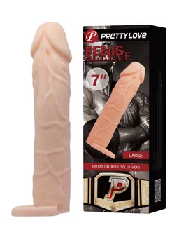 Pretty Love Удлиняющая насадка penis sleeve (18, Ø 3.6 см)