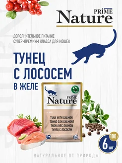 NATURE Тунец с лососем в желе, 100г, 6 шт