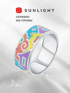 Серебряное кольцо с эмалью SUNLIGHT 235792436 купить за 1 393 ₽ в интернет-магазине Wildberries