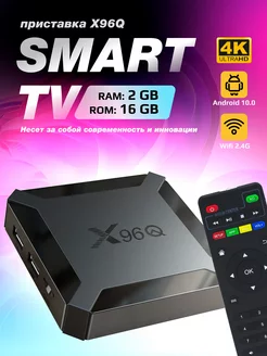 Смарт ТВ приставка X96Q 2 16 медиаплеер TV BOX Android 10