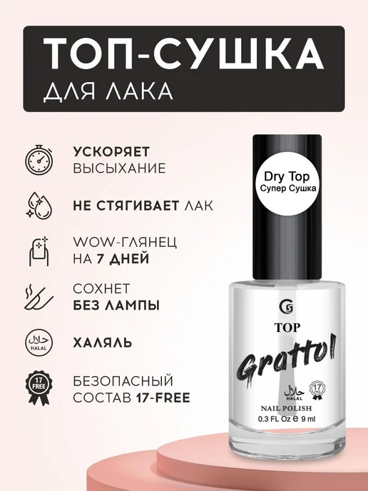 Grattol Топ-сушка для лака без лампы Quick Dry Top, вариант