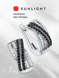 Серебряные серьги с фианитами SUNLIGHT 235991966 купить за 2 099 ₽ в интернет-магазине Wildberries