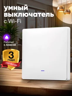 Умный выключатель с Алисой и wi-fi одноклавишный