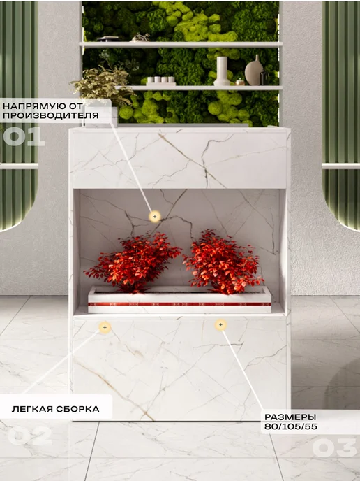 Re-seption Стойка ресепшн, Мини Ботаника, 80х105х55, 80x105x55, фото 2