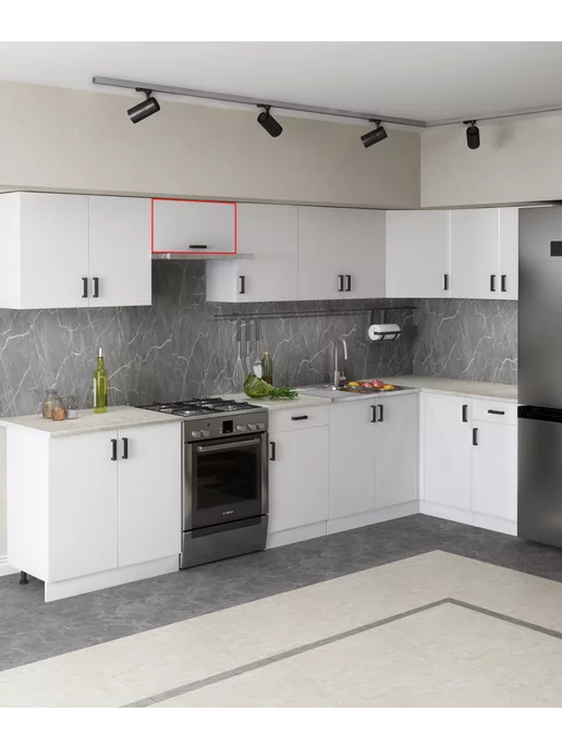 REGENT style Кухонный гарнитур навесной 60 см под вытяжку, белый, фото 4