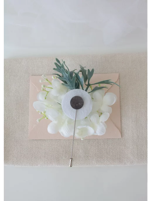 Lutik wedding Бутоньерка для жениха, бутоньерка для свидетелей, белый, фото 3