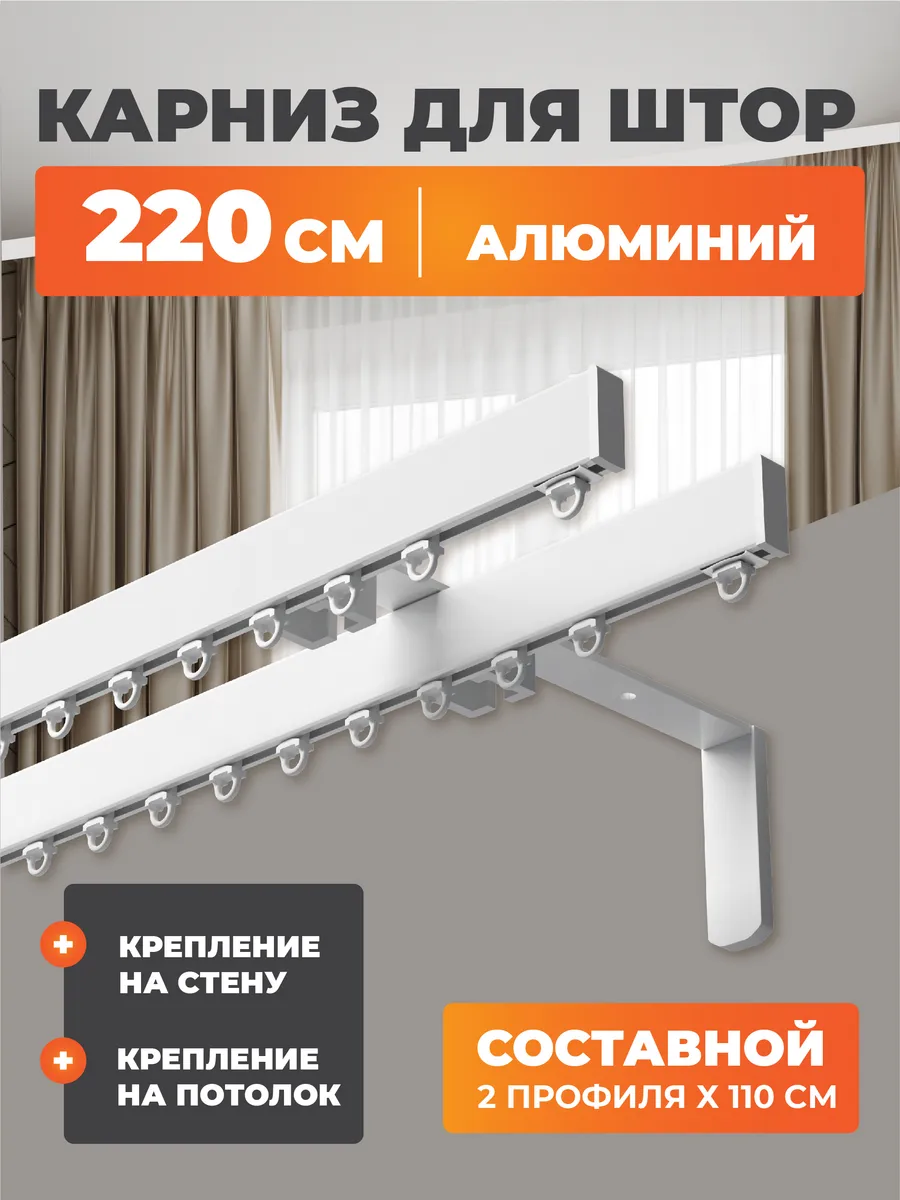 Карниз для штор настенный...
