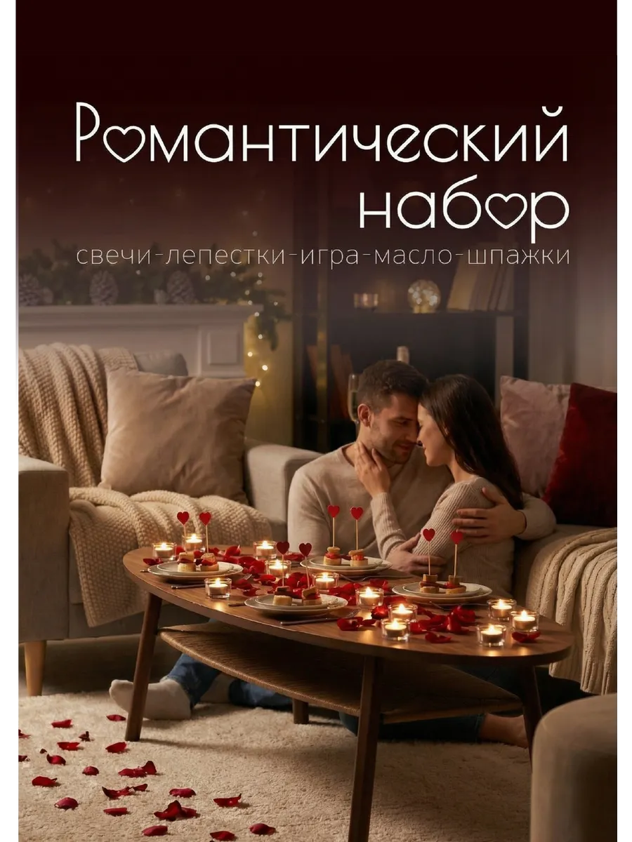 романтический вечер для влюбленных пар с лепестками роз