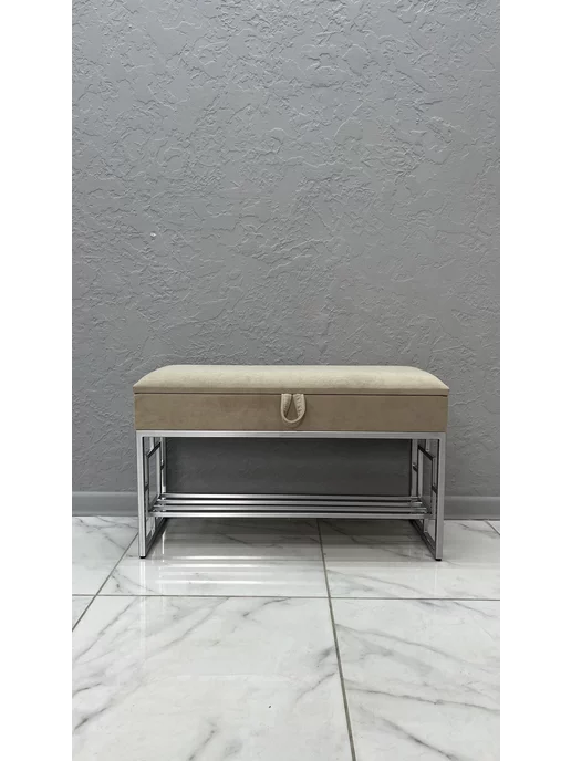 STEEL MEBEL design Банкетка в прихожую для обуви с ящиком, бежевый, фото 2