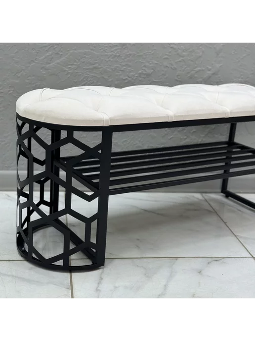 STEEL MEBEL design Банкетка в прихожую для обуви с ящиком, белый, фото 2