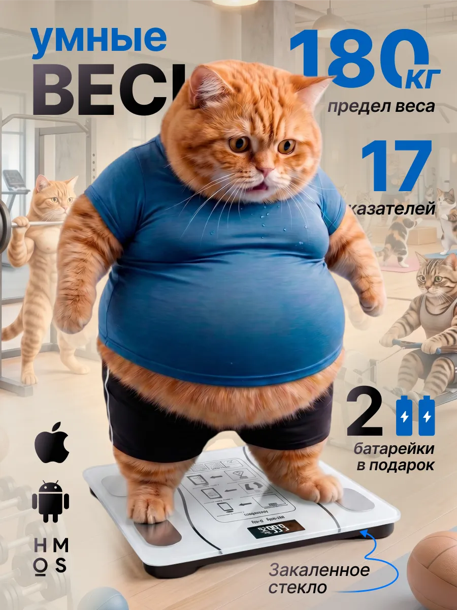 Весы напольные умные для веса до 180 кг