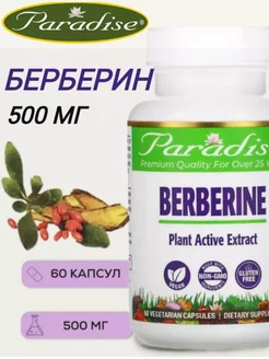 берберин, 60 вегетарианских капсул berberine