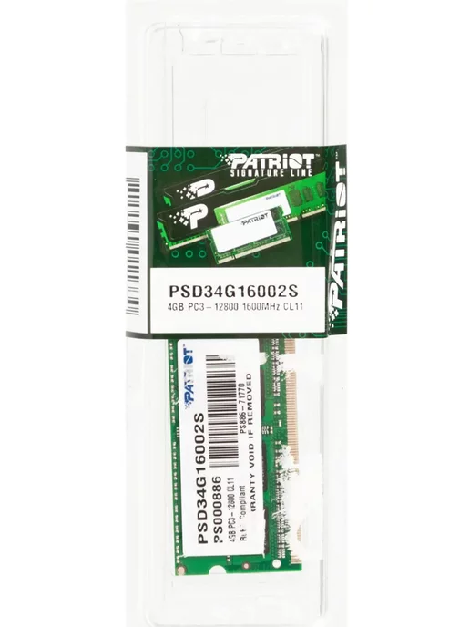 PATRIOT Оперативная память DDR3 4Gb 1600MHz PSD34G16002S SO-DIMM, 4 ГБ, фото 3