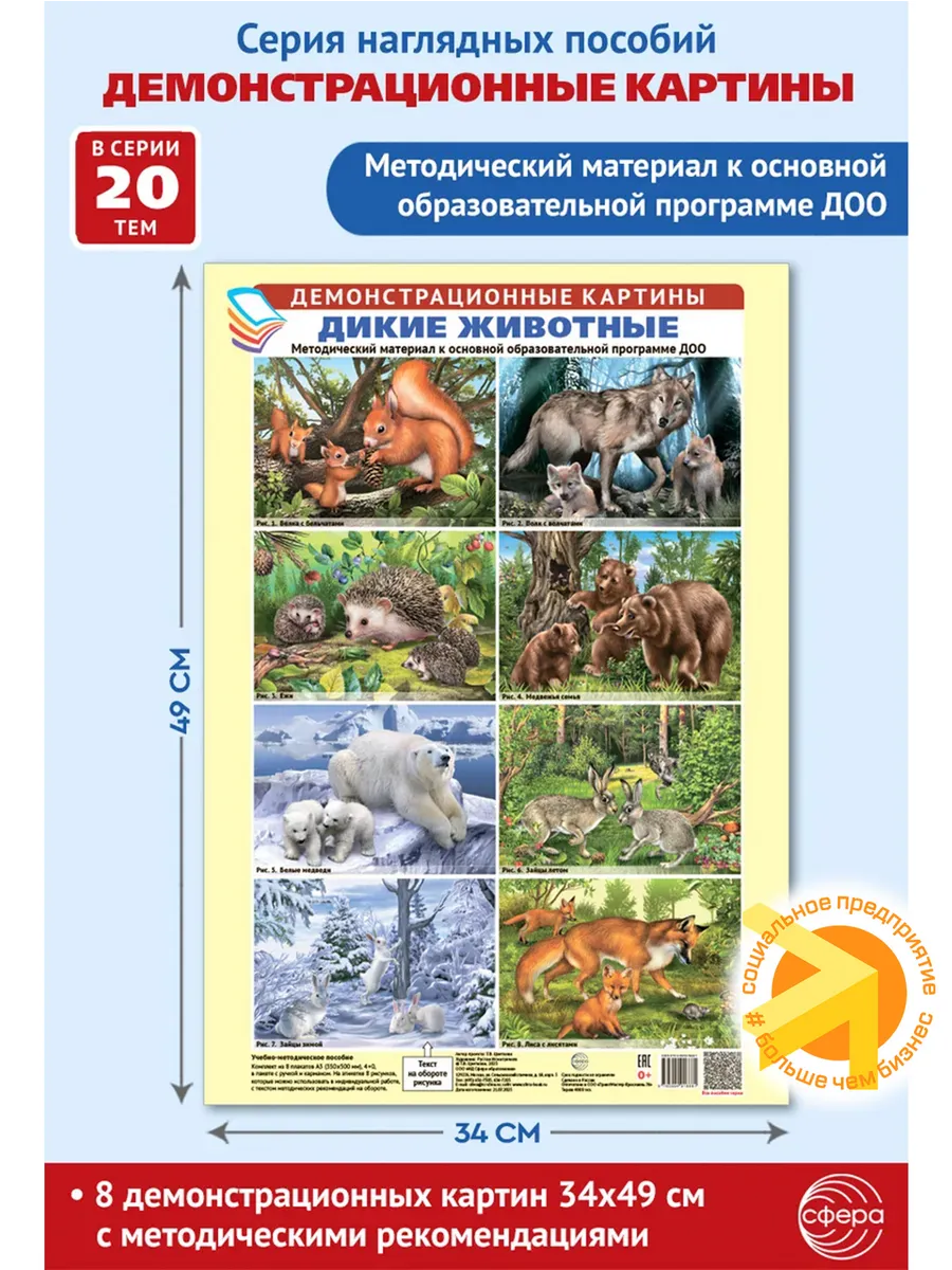 Плакаты демонстрационные Дикие животные