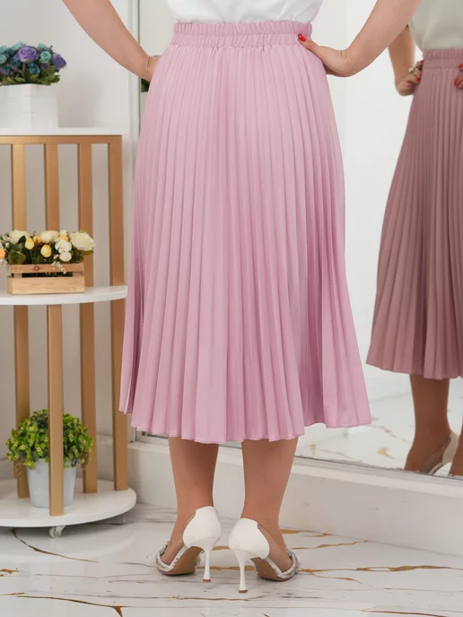 ARIANA dress Плиссированная юбка миди, розовый, фото 4