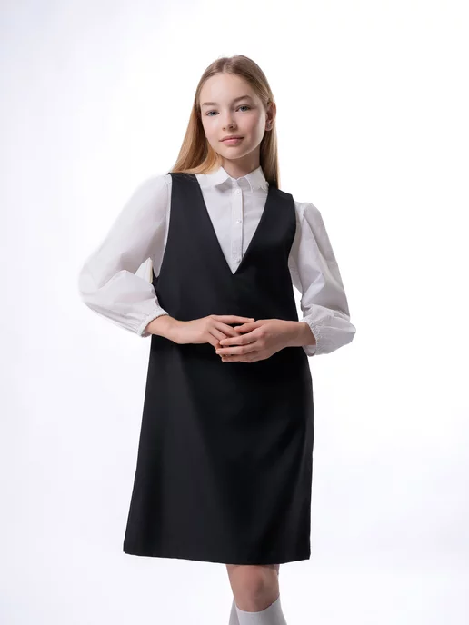 OLMER Сарафан школьный повседневный, черный, фото 6